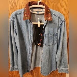 Jean Button-up Shirt, 2 Corderoy Collars sz LP